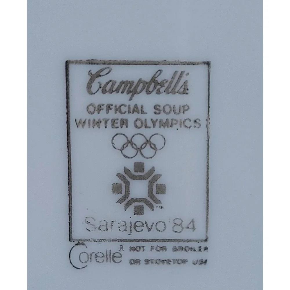 Vintage‎ Corelle Campbells 1984 Winter Olympics Flat Rim Salad Soup Bowl